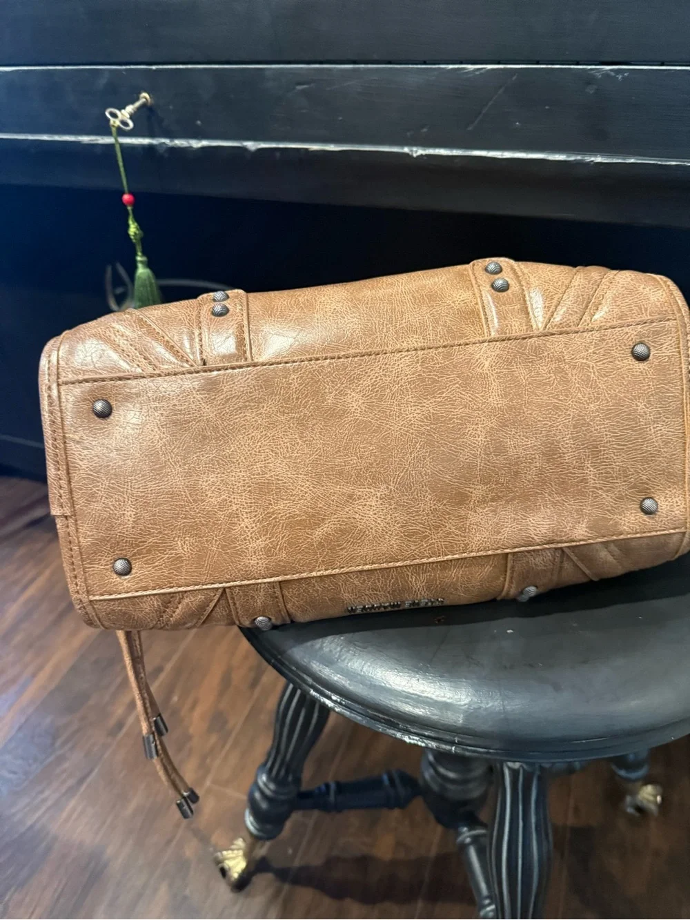 Steve Madden Tan Leatherette Satchel Handbag